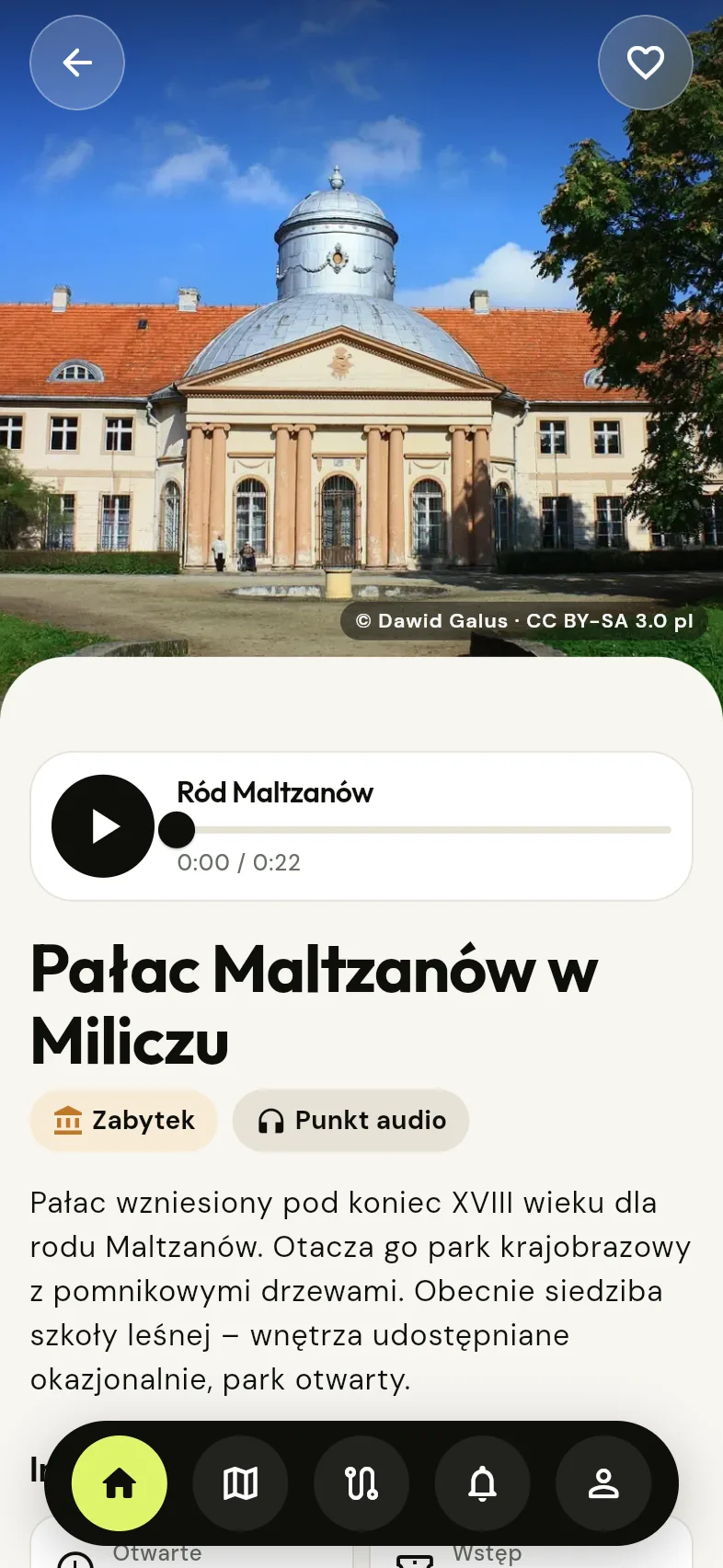 Pałac Maltzanów w Miliczu — odtwarzacz opowieści audio